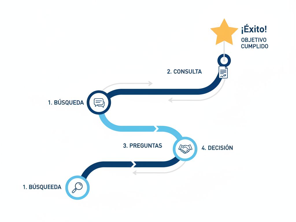 Infografía que detalla el proceso paso a paso para seleccionar a tu abogado ideal.